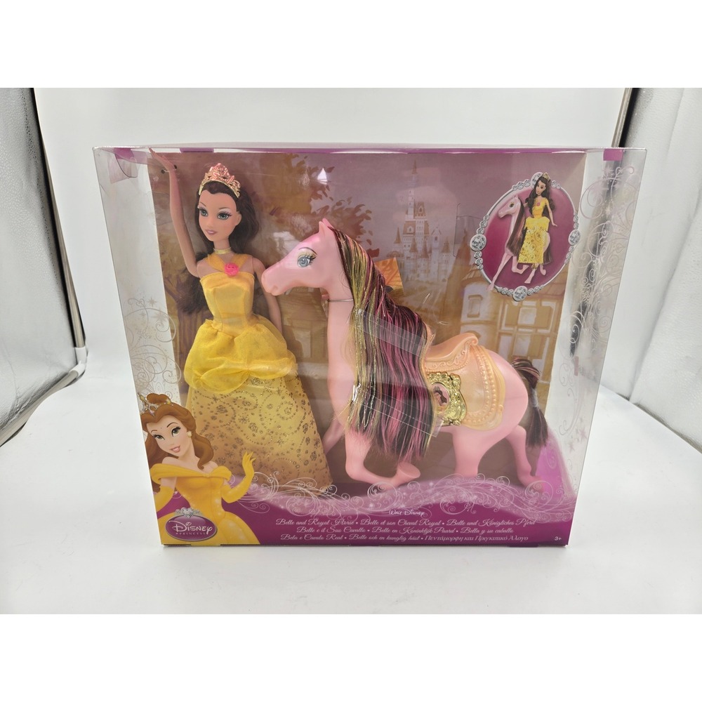Disney Princess Belle Sparkling Princess & Royal Horse Doll NIB Beauty And Beast